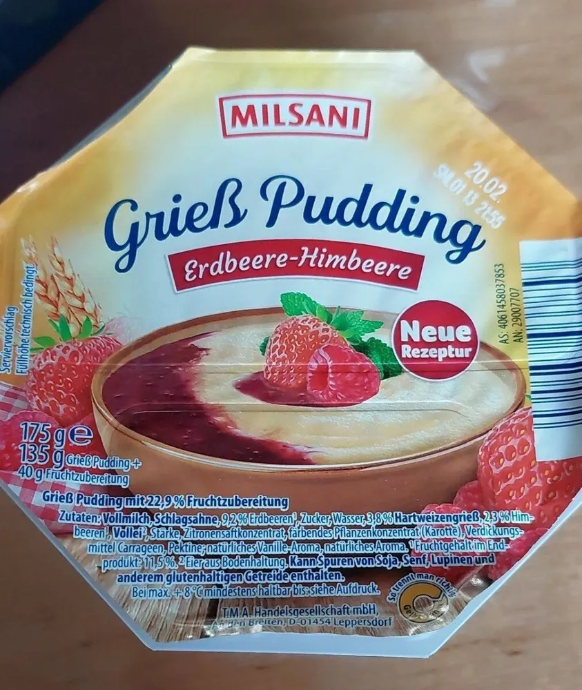 Grieß Pudding Erdbeere-Himbeere