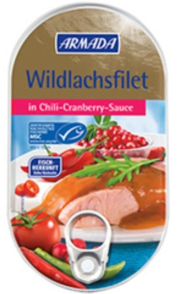 Wildlachsfilet in Chili-Cranberry-Sauce