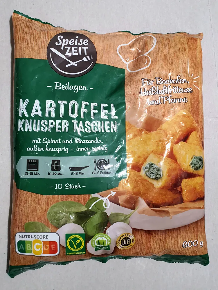 Kartoffel-Knuspertaschen - Spinat & Mozzarella