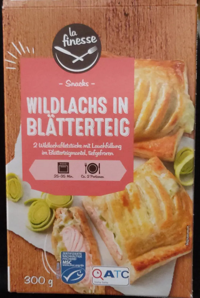 Wildlachs in Blätterteig