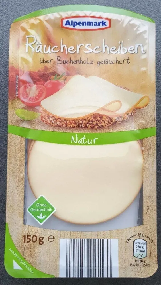 Räucherscheiben Käse Buchenholz geräuchert
