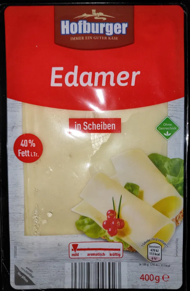 Edamer in Scheiben, 40% Fett
