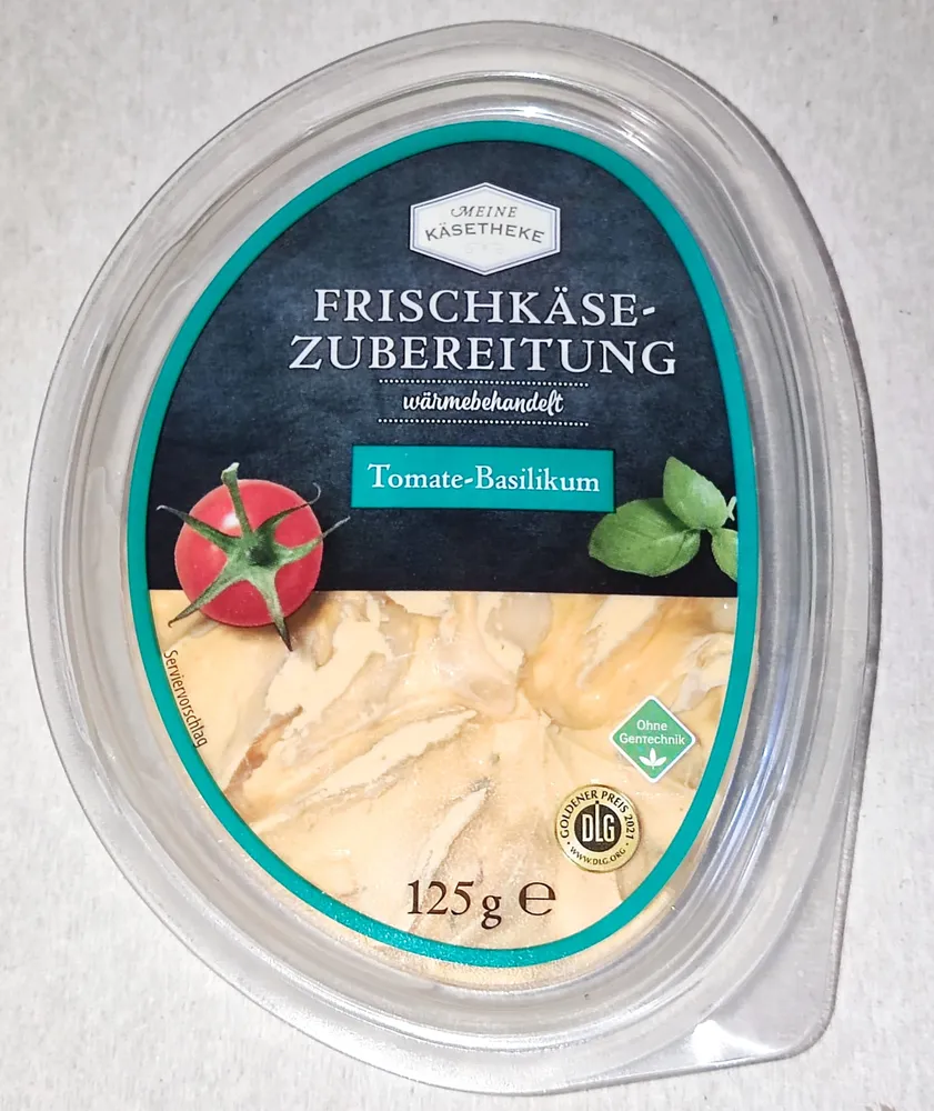 Frischkäsezubereitung offen - Tomate- Basilikum