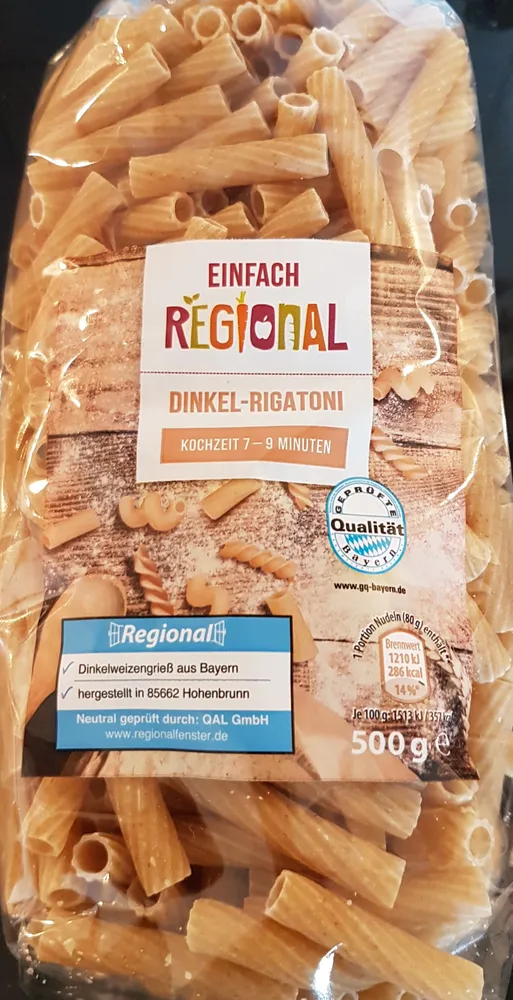 Dinkel-Rigatoni