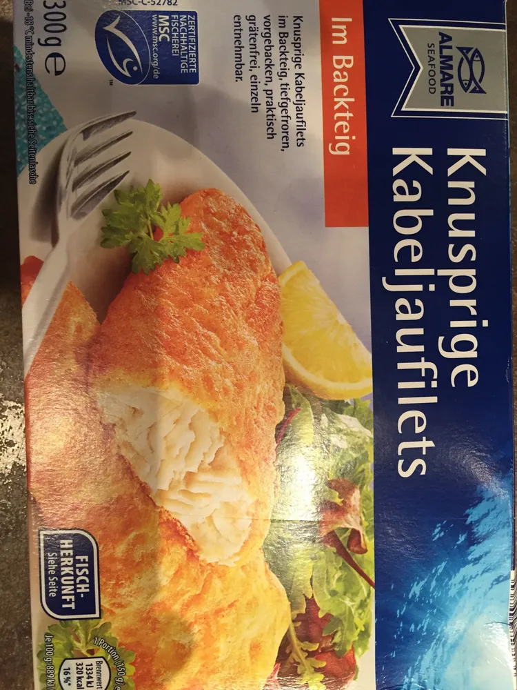 Knusprige Kabeljaufilets in Backteig