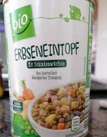Erbseneintopf mit Schinkenwürfeln