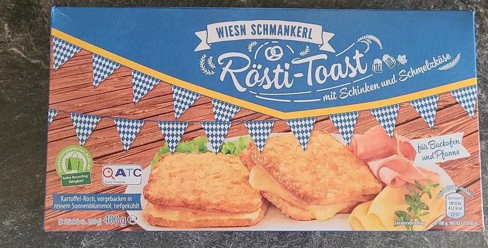 Rösti-Toast mit Schinken und Schmelzkäse