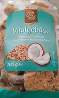 Vitalgebäck Knuspriges Gebäck mit Kokosraspeln und Kürbiskernen
