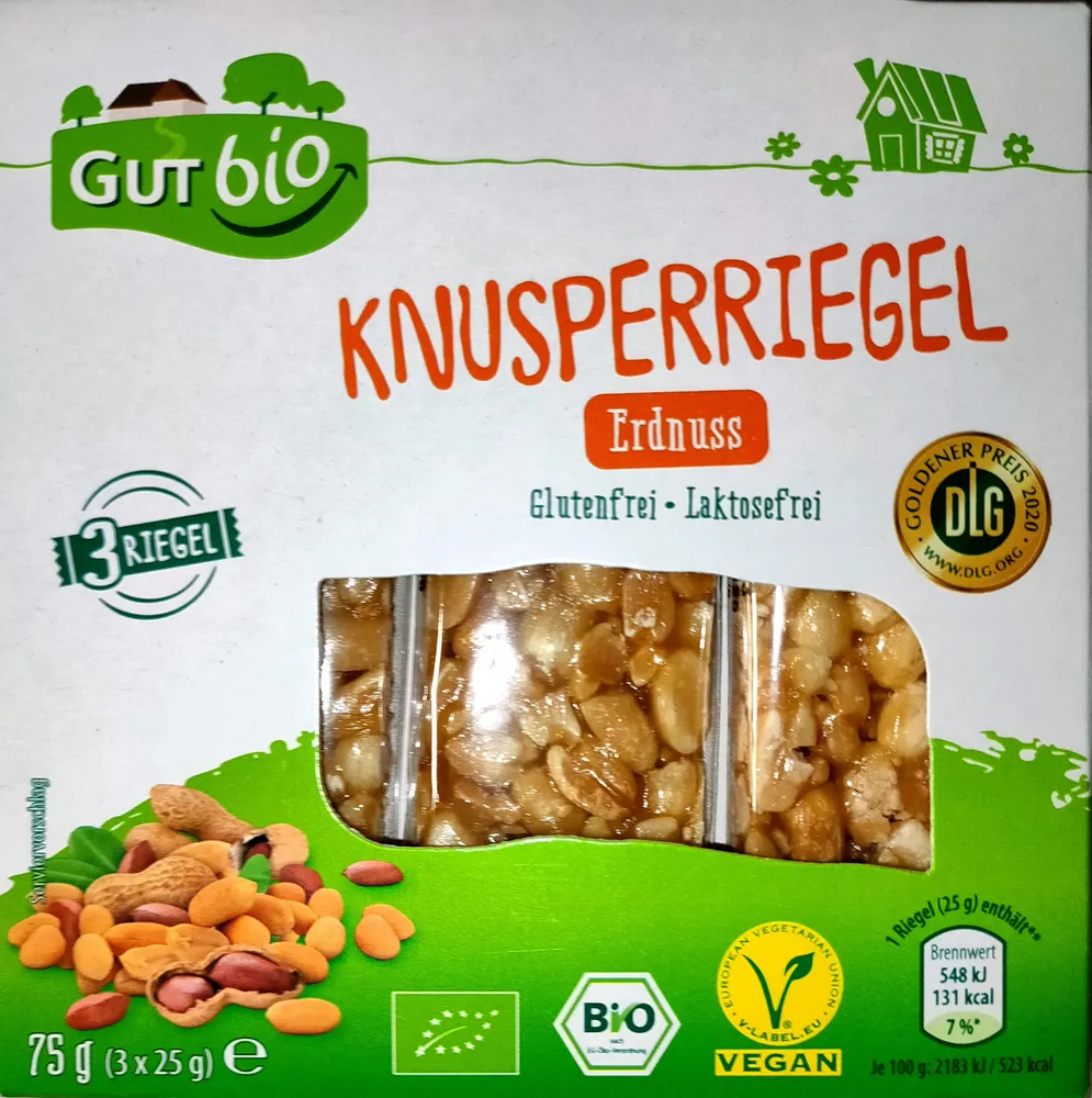 2x Bio-Knusperriegel - Erdnuss
