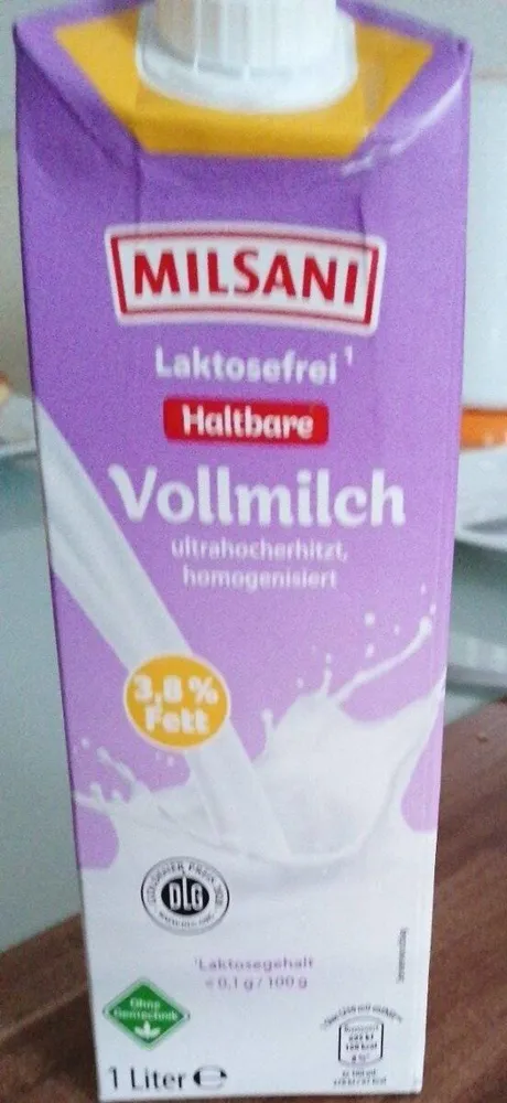Laktosefrei haltbare Vollmilch
