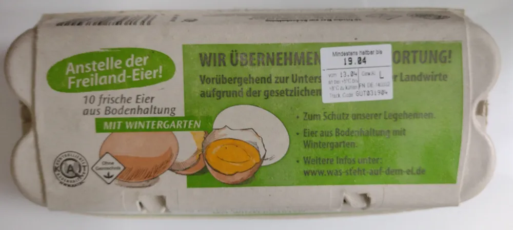 Eier frisch aus Freilandhaltung / Œufs frais