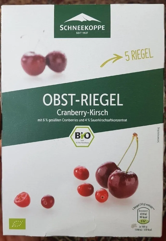 Obst-Riegel Cranberry-Kirsch