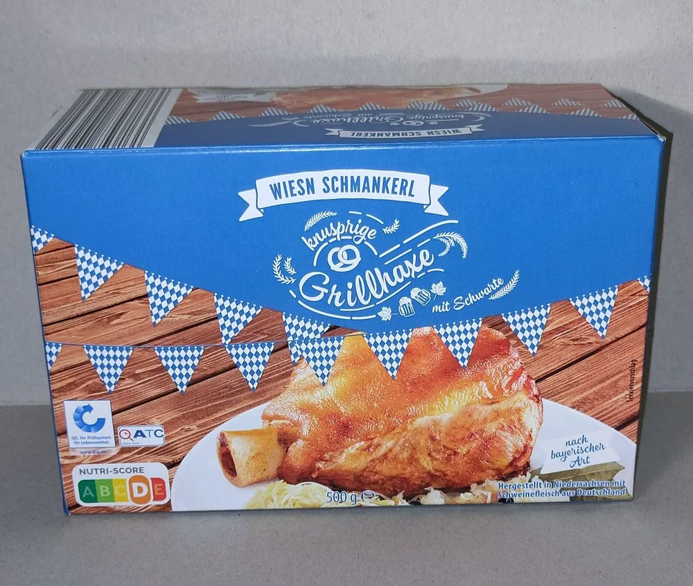 Grillhaxe mit Schwarte, gegart