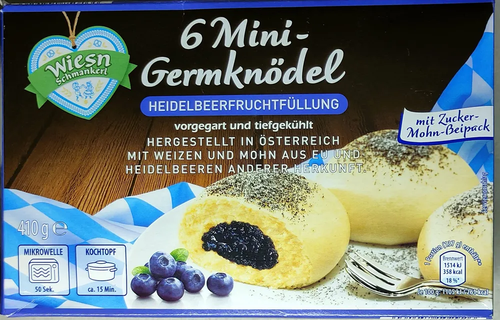 6 Mini-Germknödel - Heidelbeerfruchtfüllung