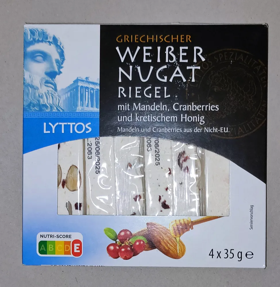 Griechischer Weißer Nugat-Riegel