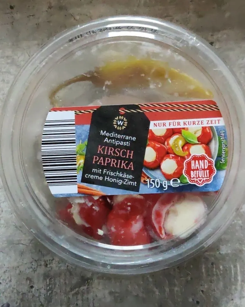 Kirschpaprika mit Frischkäsecreme Honig-Zimt