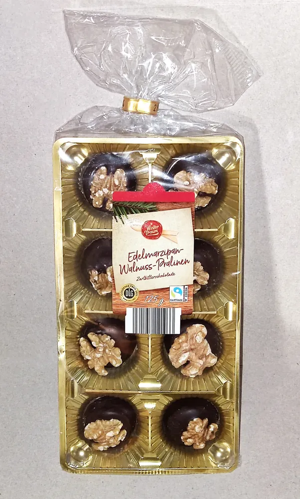 Edelmarzipan-Walnuss-Pralinen Zartbitterschokolade