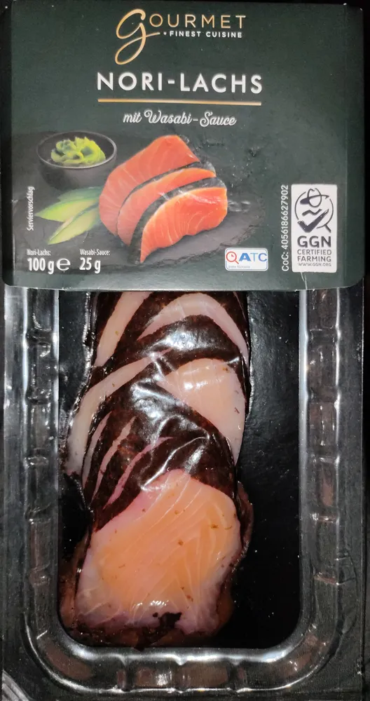 Nori-Lachs mit Wasabi Sauce