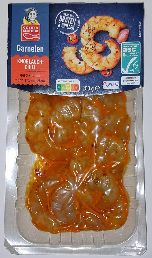 Garnelen, geschält & mariniert - Knoblauch-Chili