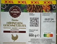 Frisches Hähnchengeschnetzeltes Gyros Art