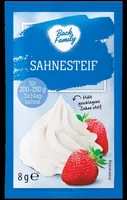 Aldi BACK FAMILY Sahnesteif  Für die Zubereitung von Schlagsahne 0.39€ 5x8g-Packung 1kg 9.75€