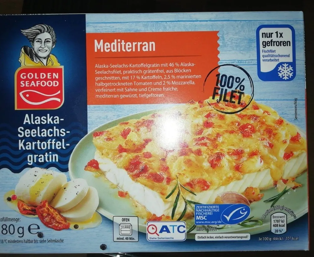Alasa-Seelachs-Kartoffel-Gratin