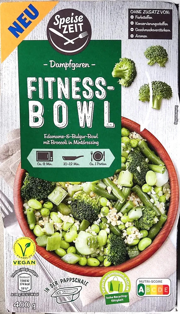Fitness-Bowl - Edamame & Bulgur mit Broccoli in Mintdressing