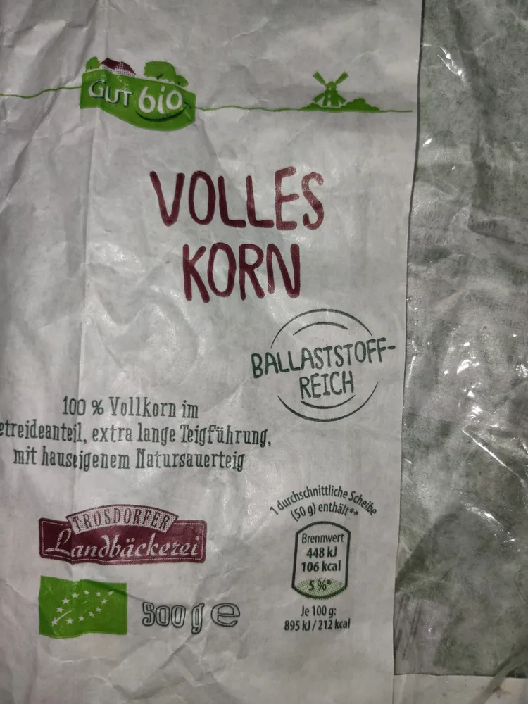 Volles Korn - Bio Roggenvollkornbrot
