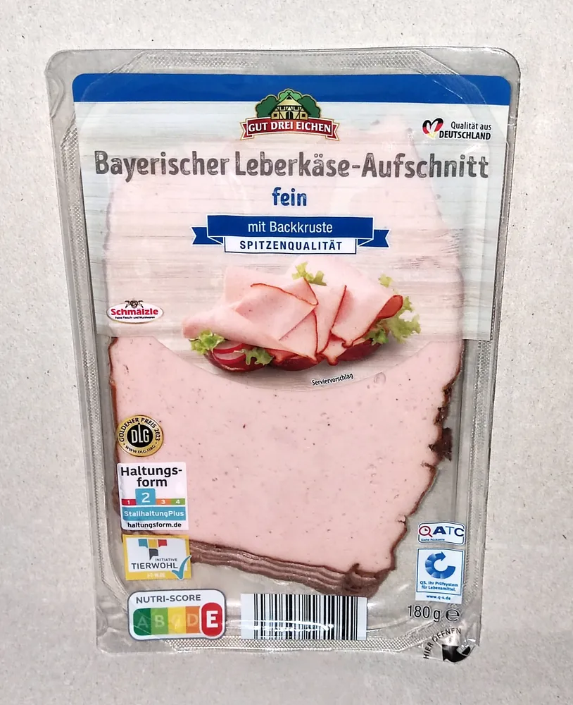 Bayerischer Leberkäse-Aufschnitt fein mit Backkruste
