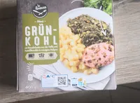 Grünkohl mit Kasselerbraten aus der Hüfte und Kartoffelwürfeln in würzigem Aufguss