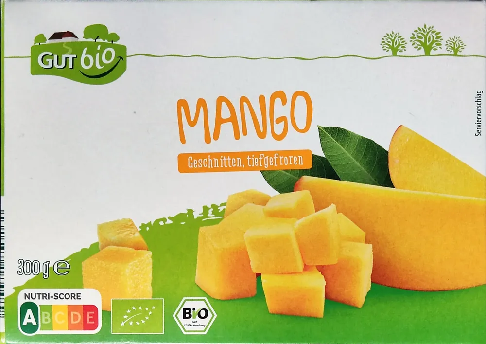 Bio-Mango, geschnitten, tiefgefroren