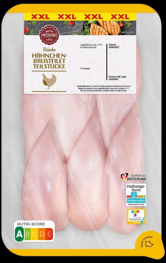 TK-Eigen Pute Puten Gemüse Käse Sauce Huhn Hähnchenbrustfilet-Teilstücke Frisch zum Braten oder für den Grill Aus der Kühlung 5.99€ 600-gPackung 1kg 9.98€