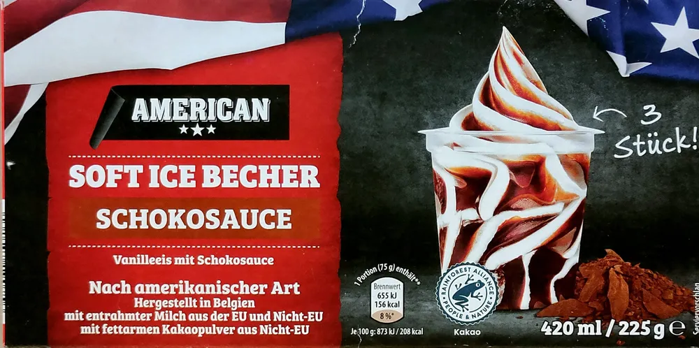 Soft-Ice-Becher - Schokosauce