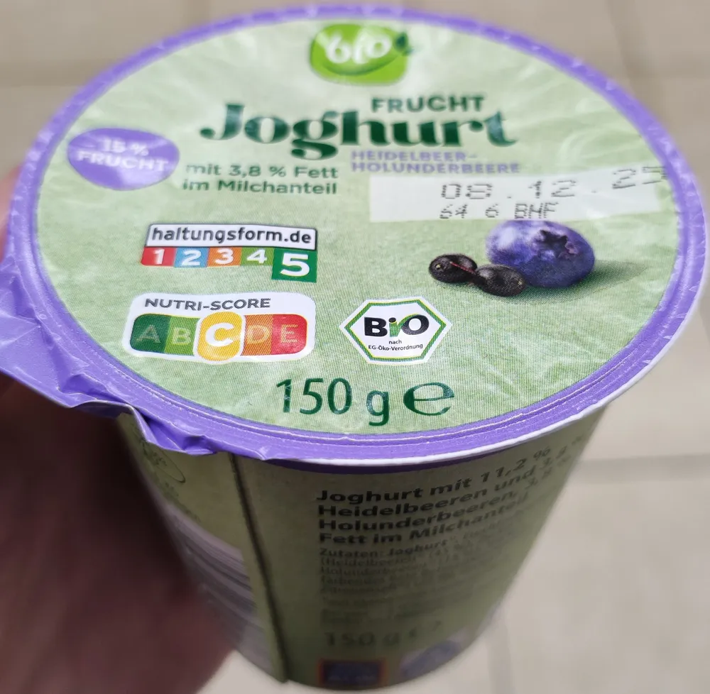 Bio-Fruchtjoghurt Heidelbeer-Holunderbeere