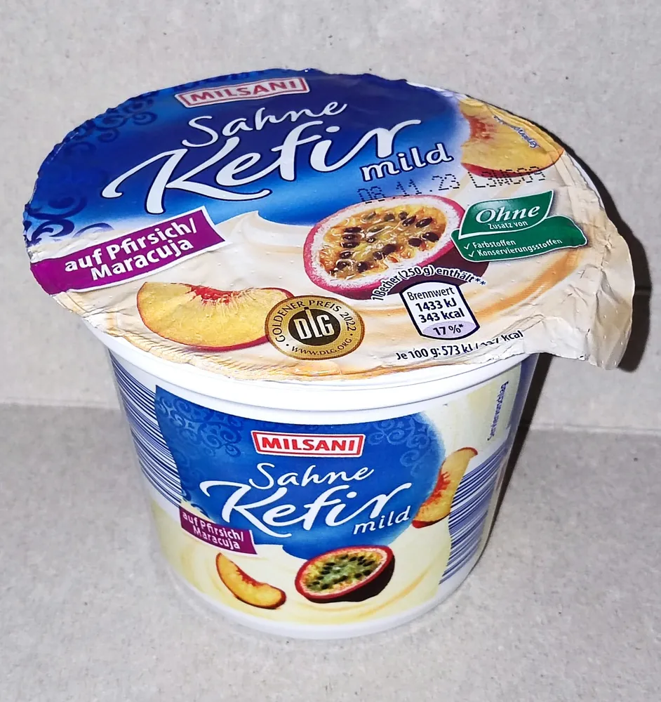 Sahne-Kefir mild auf Pfirsich-Maracuja