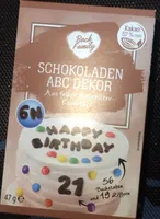 Schokoladendekoration Buchstaben Zartbitter