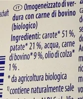 Carote, patate e carne di bovino biologica