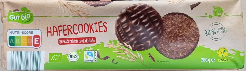 Bio-Hafercookies mit Zartbitterschokolade