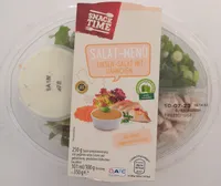 Salat-Menü Linsen-Salat mit Hähnchen