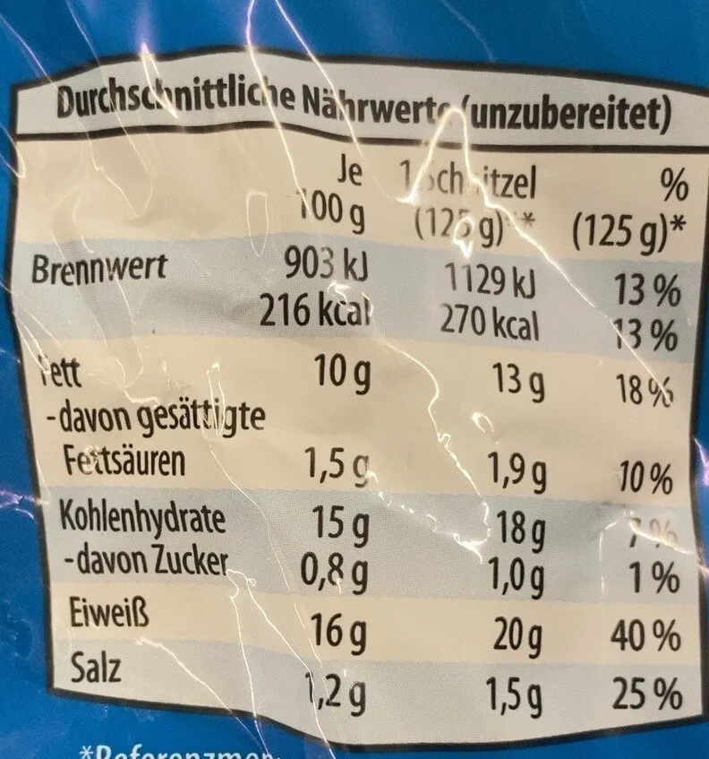 Schnitzel Wiener Art, flüssig gewürzt