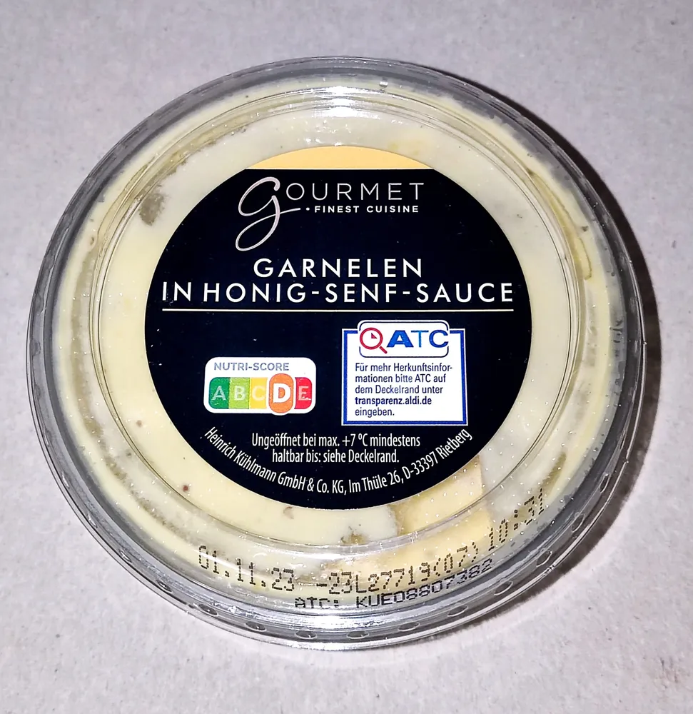 Garnelen in Honig-Senf-Sauce