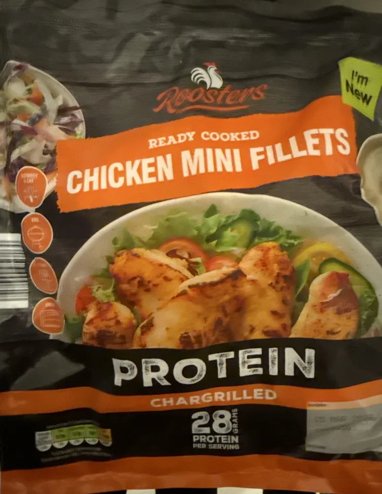 ready cooked chicken mini fillets chargrilled