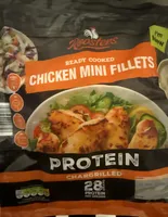 ready cooked chicken mini fillets chargrilled