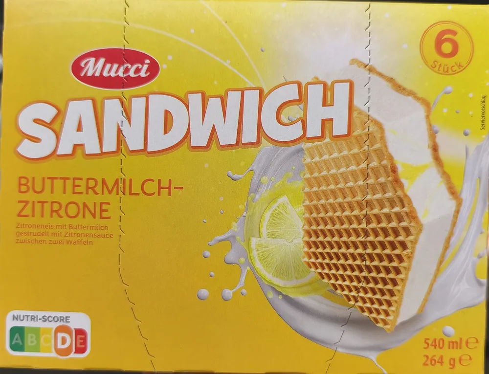 Sandwich Eis Buttermilch Zitrone