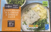 2 Fish Steaks In A Cheese & Spinach Sauce