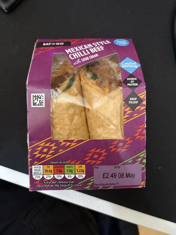 Mexican Style Chilli Beef Wrap