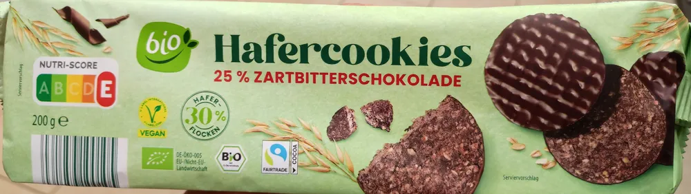 Bio-Hafercookies 25 % Zartbitterschokolade