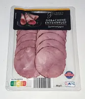 Gebackene Entenbrust, gepökelt und gegart
