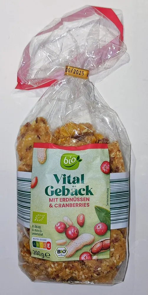 Bio-Vitalgebäck - Erdnüsse & Cranberries
