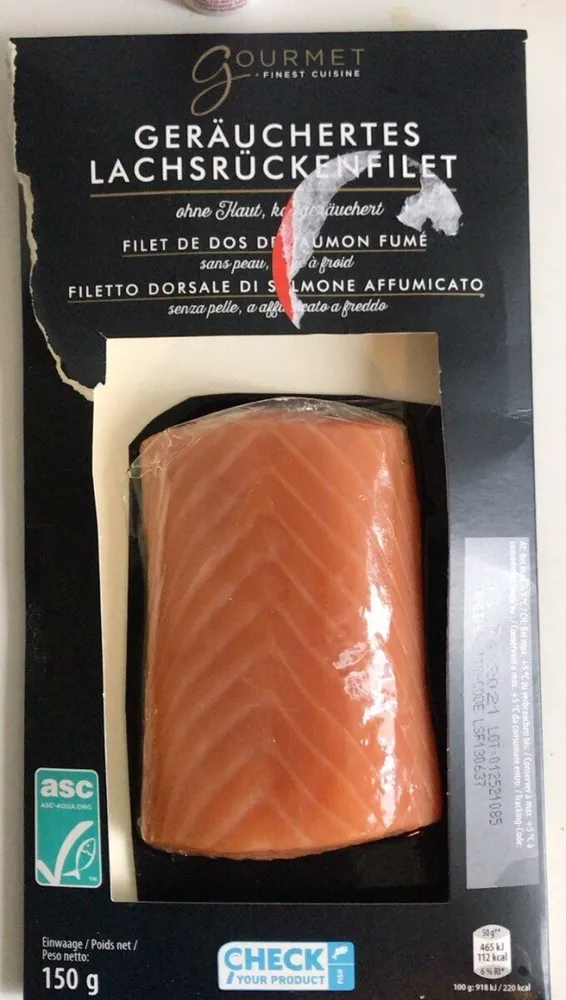 Geräuchertes Lachsrückenfilet